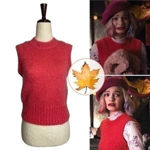 COS • Mohair Blend Sleeveless Sweater Vest Pink XS ASO Enid Sinclair Wednesday